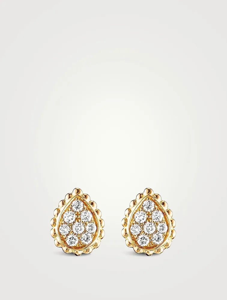 Serpent Bohème XS Motif Yellow Gold Stud Earrings With Diamonds