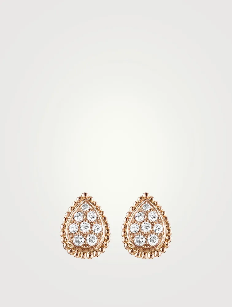 Serpent Bohème S Motif Rose Gold Stud Earrings With Diamonds