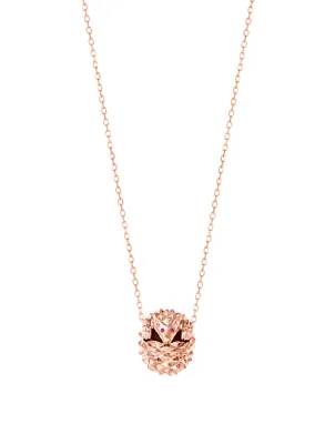 Hans The Hedgehog Rose Gold Pendant Necklace With Rubies And Black Diamond