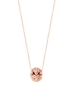 Hans The Hedgehog Rose Gold Pendant Necklace With Rubies And Black Diamond