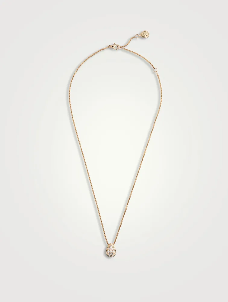 Serpent Bohème S Motif Rose Gold Pendant Necklace With Diamonds