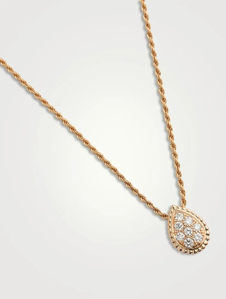 Serpent Bohème S Motif Rose Gold Pendant Necklace With Diamonds