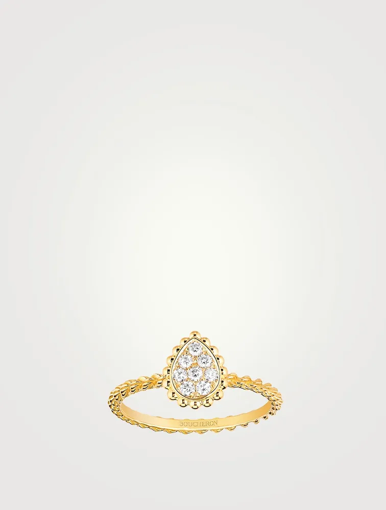 Serpent Bohème XS Motif Gold Ring With Diamonds