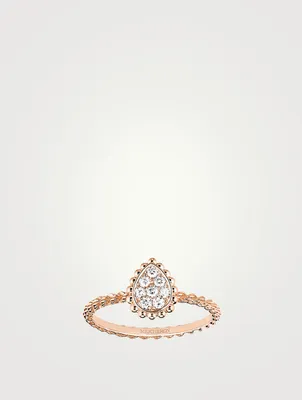 XS Motif Serpent Bohème Rose Gold Ring With Diamonds