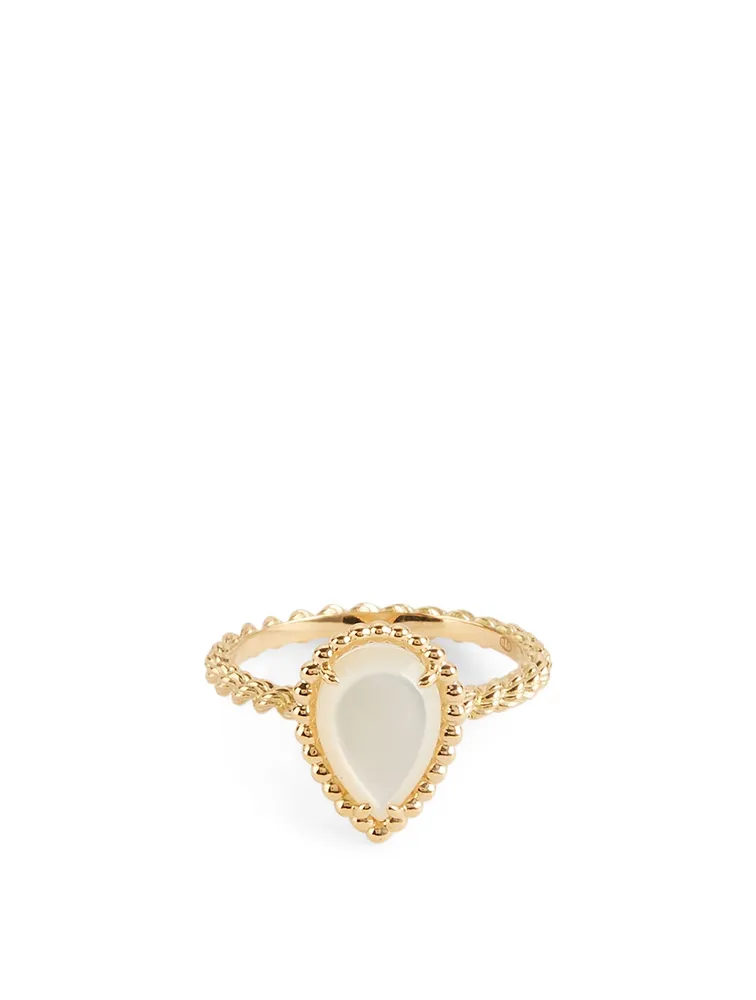 Serpent Bohème S Motif Yellow Gold Ring With Mother Of Pearl