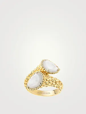 Serpent Bohème Gold Two-Stone Ring With Mother Of Pearl