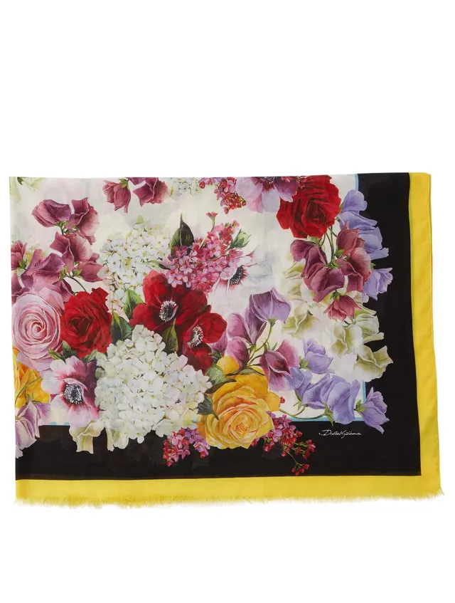 DOLCE GABBANA Modal And Cashmere Scarf In Floral Print