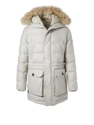 Wool And Cashmere Parka With Fur