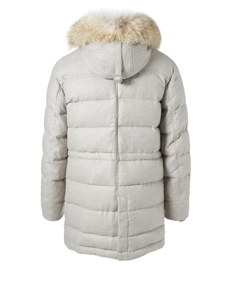 Wool And Cashmere Parka With Fur