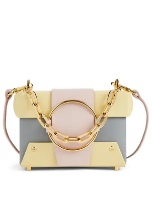 Asher Box Chain Top Handle Leather Crossbody Bag
