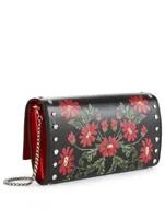 Printed Leather Chain Wallet Bag