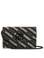 BB Chain Wallet Leather Crossbody Bag In Logo Print