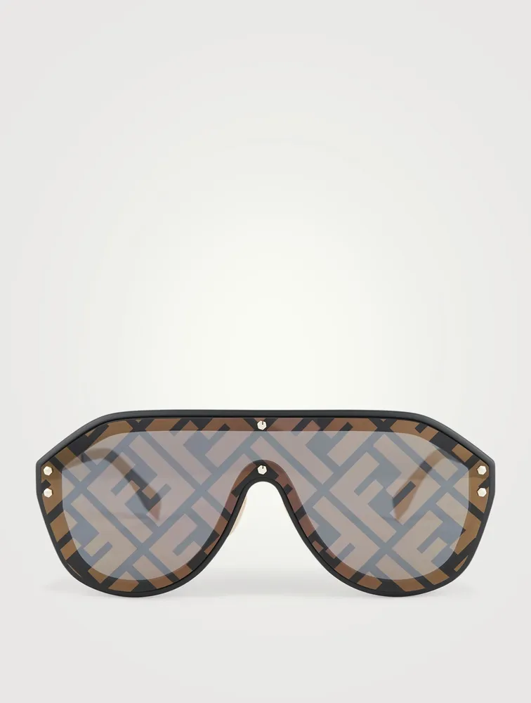 Shield Aviator Logo Sunglasses