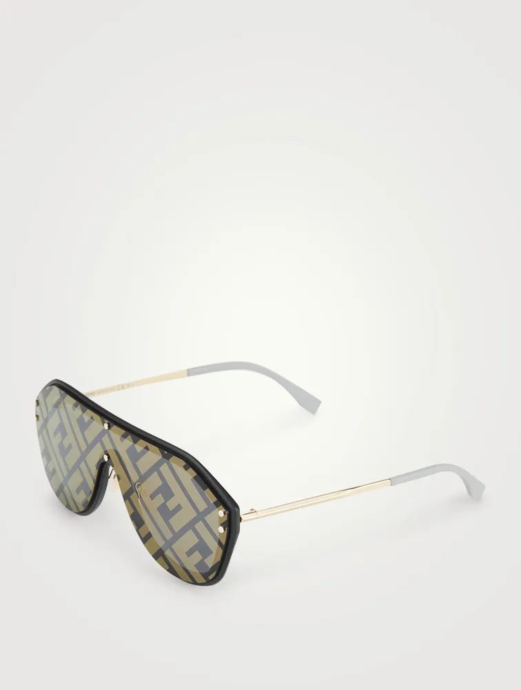 Shield Aviator Logo Sunglasses