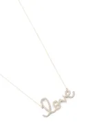 14K Gold Large "Love" Necklace With Diamonds
