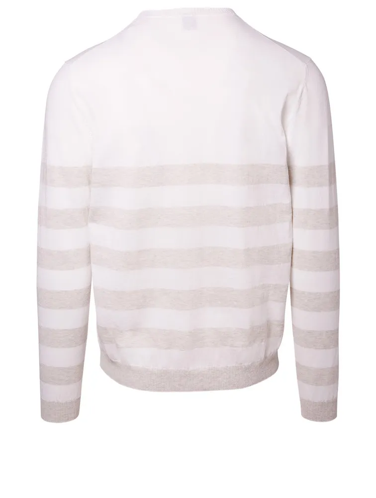 Cotton Sweater In Stripe