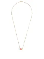 Mini Red Edition Quatre Two-Tone Gold Pendant Necklace With Diamond