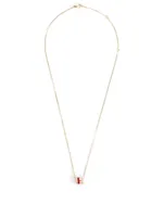 Mini Red Edition Quatre Gold Pendant Necklace With Diamond