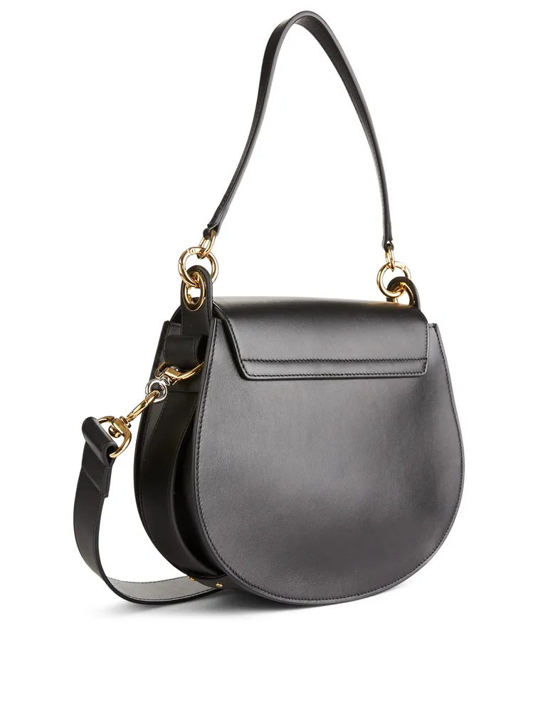 Large Tess Leather And Suede Saddle Bag