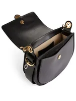 Large Tess Leather And Suede Saddle Bag