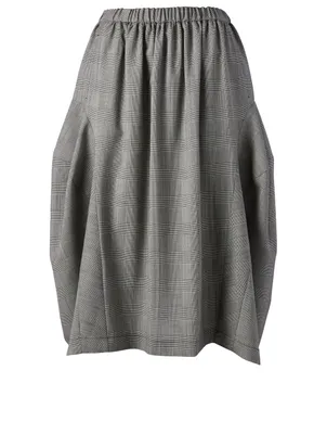 Wool Skirt Glen Check