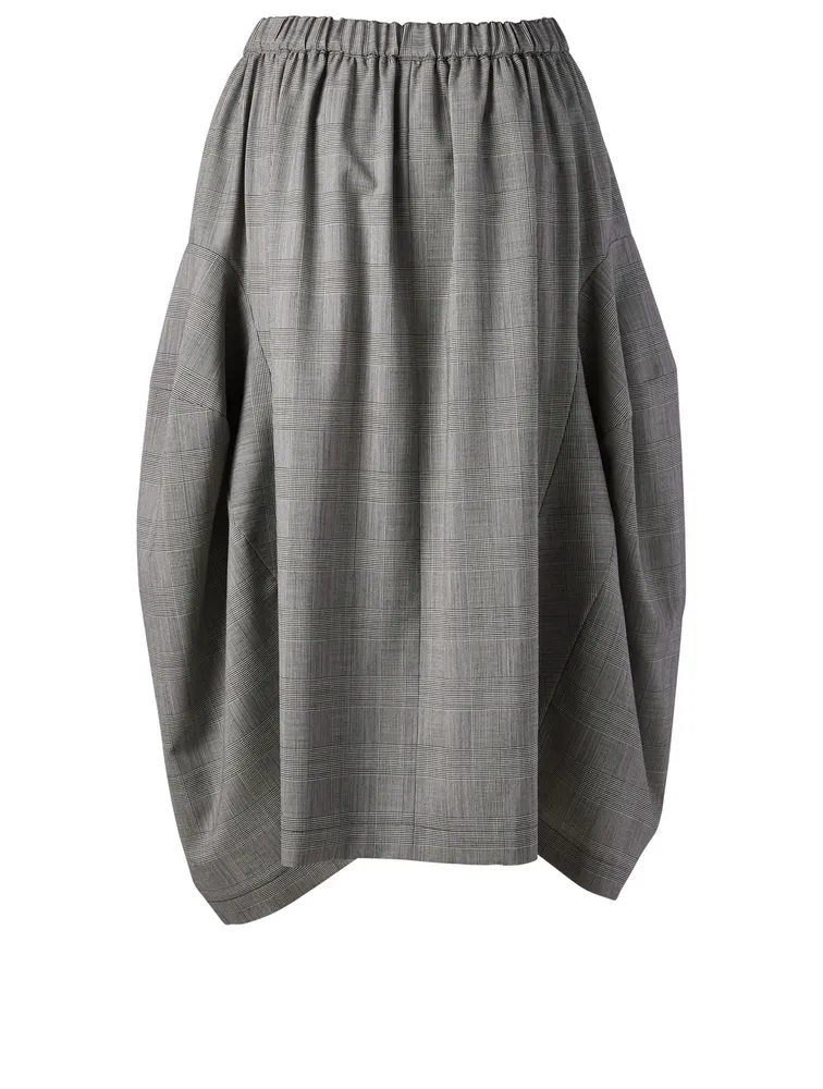 Wool Skirt Glen Check