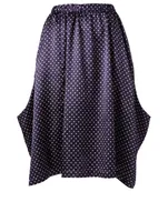 Satin Skirt Polka Dot Print