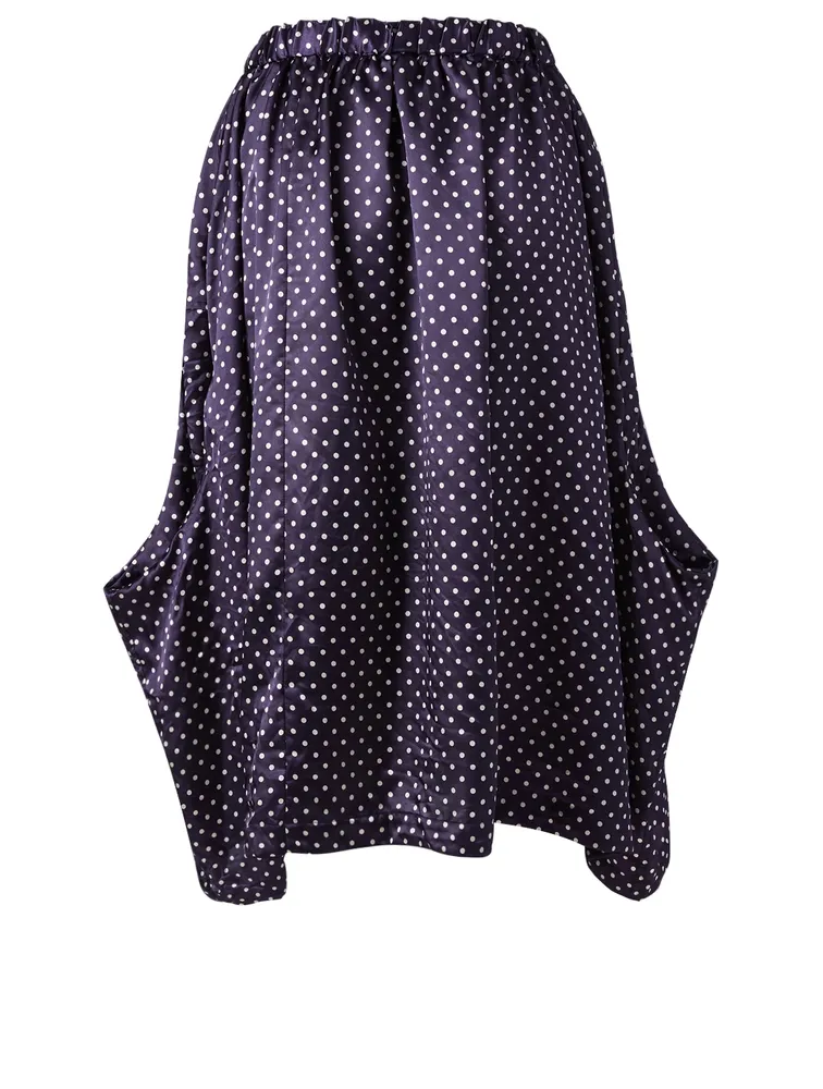 Satin Skirt Polka Dot Print