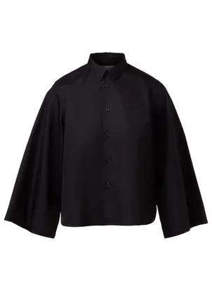 Button-Up Shirt With Flared Sleeves