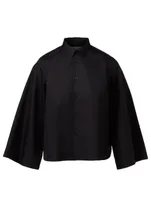 Button-Up Shirt With Flared Sleeves