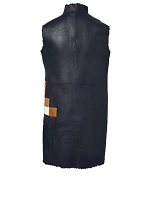 Reversible Leather Vest Pixel Print