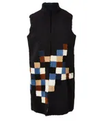 Reversible Leather Vest Pixel Print