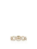 14K Gold Half Link Ring With Diamonds