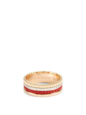 Red Edition Quatre Ring With Diamonds