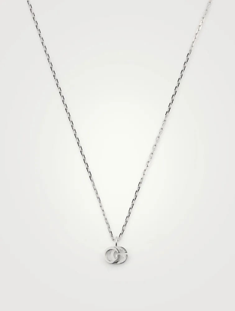 GG Running 18K White Gold Necklace With Diamonds