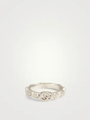 GG Running White Gold Ring With Diamonds