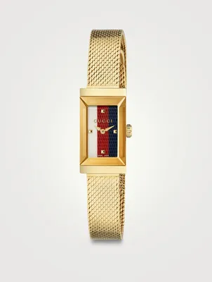 G-Frame Goldtone Mesh Bracelet Watch