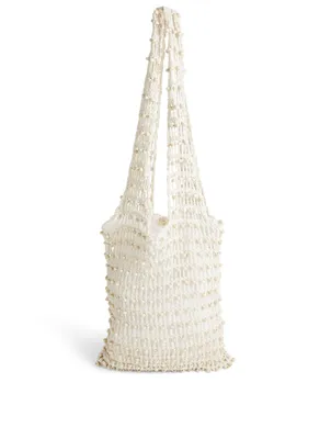 Chelsea Crochet Beaded Shoulder Bag