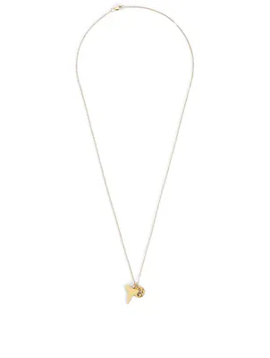 Gold-Plated Sharktooth And Sand Dollar Necklace
