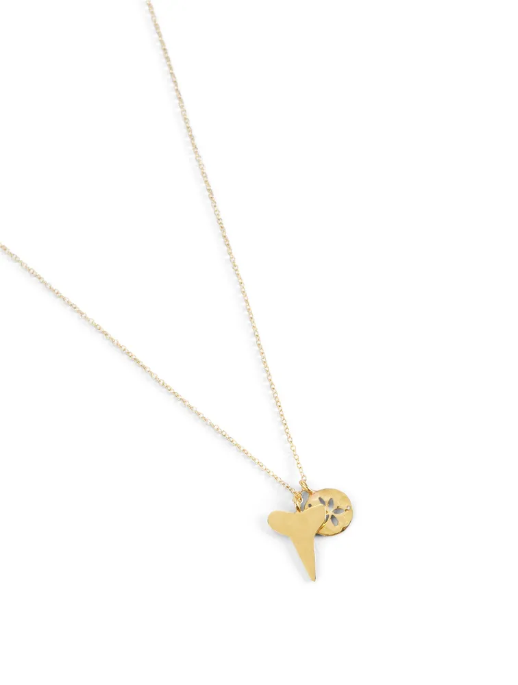 Gold-Plated Sharktooth And Sand Dollar Necklace