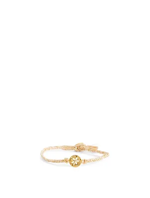 Braided Bracelet With Gold-Plated Sand Dollar