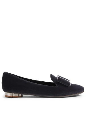 Sarno Velvet Flower Heel Slipper Shoes