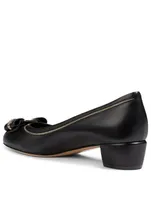 Vara Lux Bow Leather Pumps