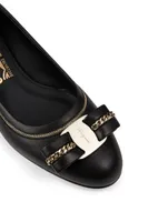 Vara Lux Bow Leather Pumps