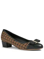 Vara Bow Tweed And Leather Pumps