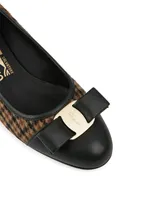 Vara Bow Tweed And Leather Pumps