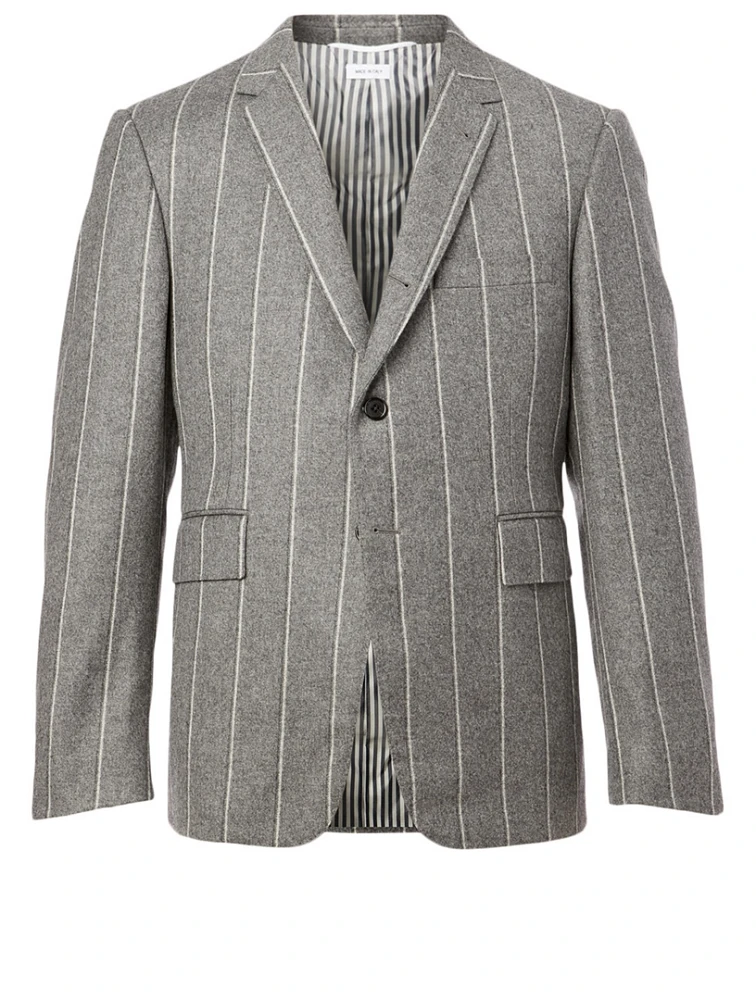 Wool Jacket Stripe Print