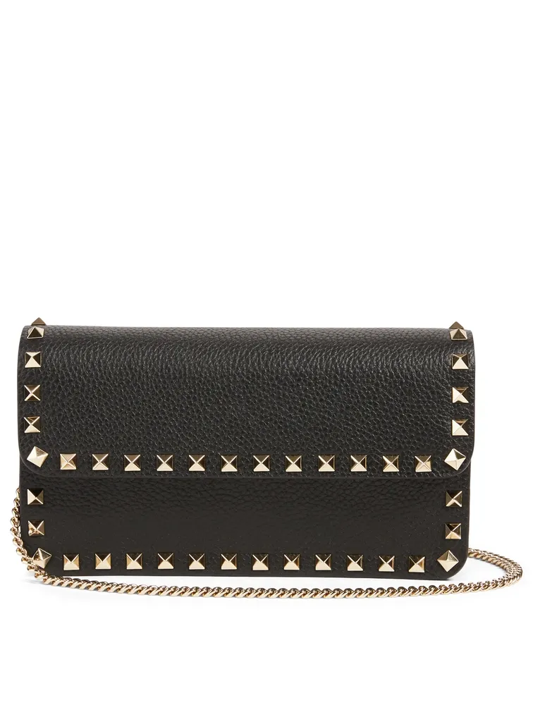 Rockstud Leather Wallet Chain Bag