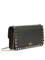 Rockstud Leather Wallet Chain Bag