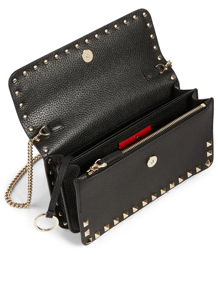 Rockstud Leather Wallet Chain Bag
